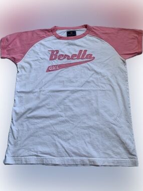 BERETTA GOVERNMENT baseball  white & pink short Sleeve, XL
